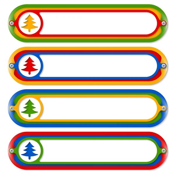 Quattro cornici colorate per qualsiasi testo con simbolo ad albero — Vettoriale Stock