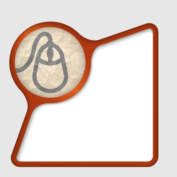 Quadro abstrato com textura de papel amassado e ícone do mouse — Vetor de Stock