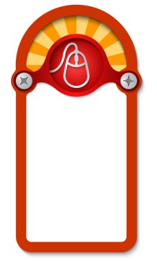 Kırmızı dikey kutu fare simgesi ile herhangi bir metin için