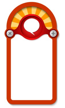 Kırmızı dikey kutu için konuşma balonu ile herhangi bir metin