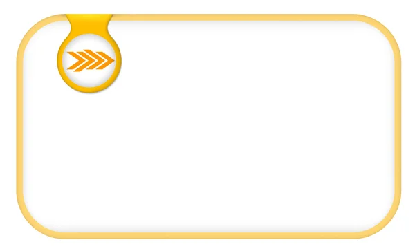 Gelber Textrahmen für beliebigen Text mit Pfeilen — Stockvektor