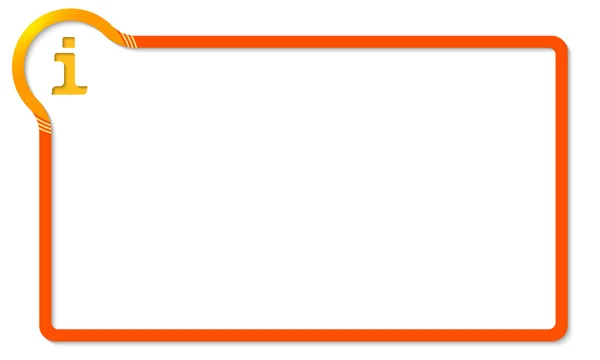 Красный кадр с желтым углом и информационным символом — стоковый вектор