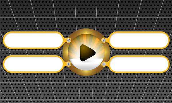 Cztery ramki dla dowolnego tekstu z symbolem grać — Wektor stockowy