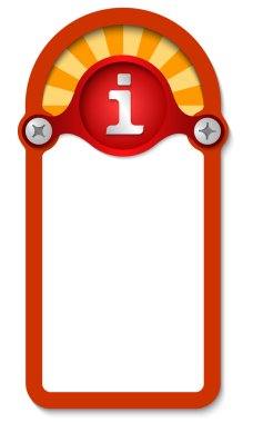 Kırmızı dikey kutu için herhangi bir metin bilgisi simgesiyle