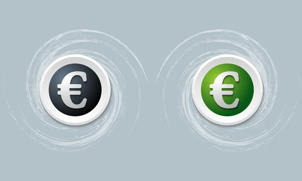 Conjunto de dois ícones com símbolo do euro — Vetor de Stock