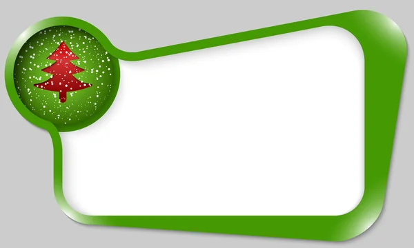 Casella di testo verde per qualsiasi testo con albero di Natale — Vettoriale Stock