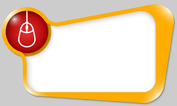 Caixa de texto amarelo para qualquer texto com ícone do mouse — Vetor de Stock