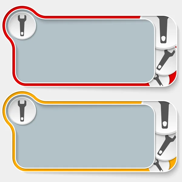 Jeu de deux zones de texte abstraites avec clé — Image vectorielle