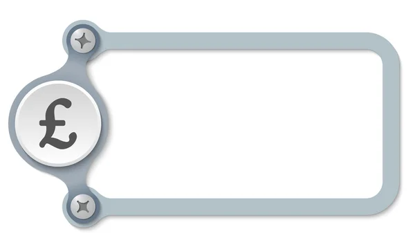 Marco vectorial con tornillos y libra esterlina símbolo — Vector de stock
