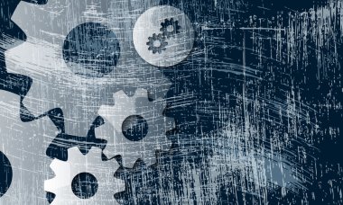 şeffaf cogwheels ve çizik arka plan