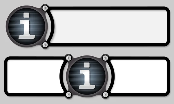 Dunkle Rahmen für beliebigen Text mit Infosymbol — Stockvektor