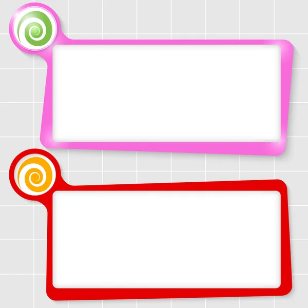 Набор из двух текстовых полей для текста со спиралью — стоковый вектор