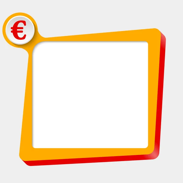 Casella di testo vettoriale per qualsiasi testo con simbolo euro — Vettoriale Stock