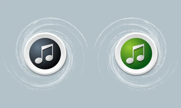 Set of two icon with music icon — Stock Vector