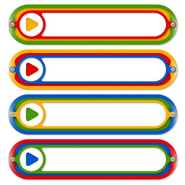 Четыре цветных кадра для любого текста с символом воспроизведения — стоковый вектор