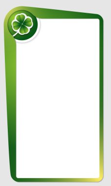 metin ve yonca yaprağı yeşil çerçeve