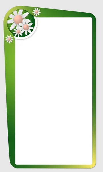 Groene frame voor tekst en bloemen — Stockvector