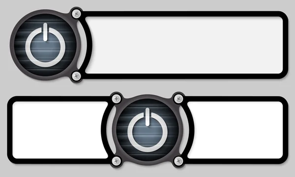 Molduras escuras para qualquer texto e botão de energia —  Vetores de Stock