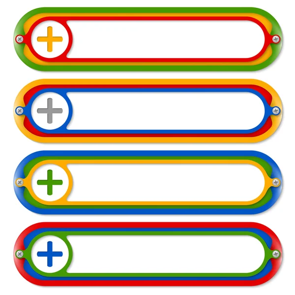 Quattro cornici colorate per qualsiasi testo più simbolo — Vettoriale Stock