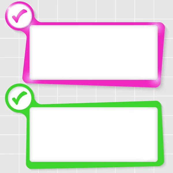 Conjunto de dos cuadros de texto para texto y casilla de verificación — Archivo Imágenes Vectoriales