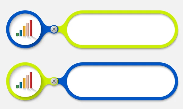 Due telai uniti da un bullone e un grafico — Vettoriale Stock