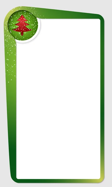 Green frame for text and xmas tree — Stock Vector