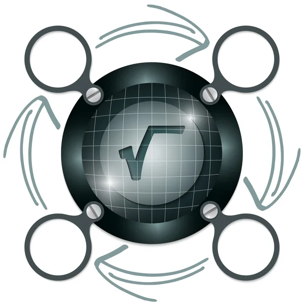 Moldura circular escura para texto com setas e radix — Vetor de Stock