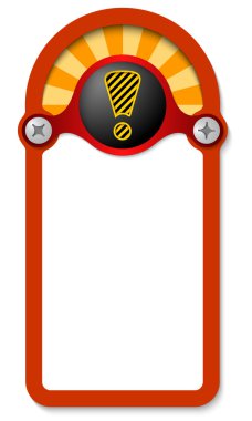 Kırmızı bir ünlem işareti ile herhangi bir metin için dikey kutu