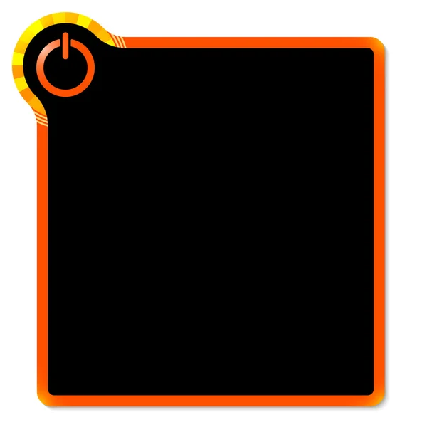 Червона рамка з жовтим кутом і кнопкою живлення — стоковий вектор