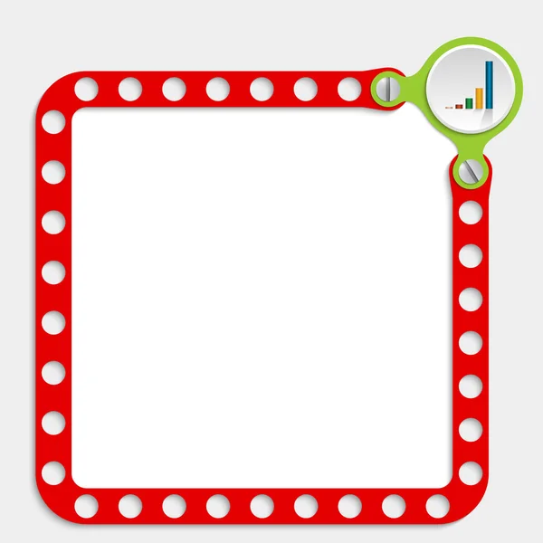 Roter Rahmen für beliebigen Text mit Schrauben und Graphen — Stockvektor