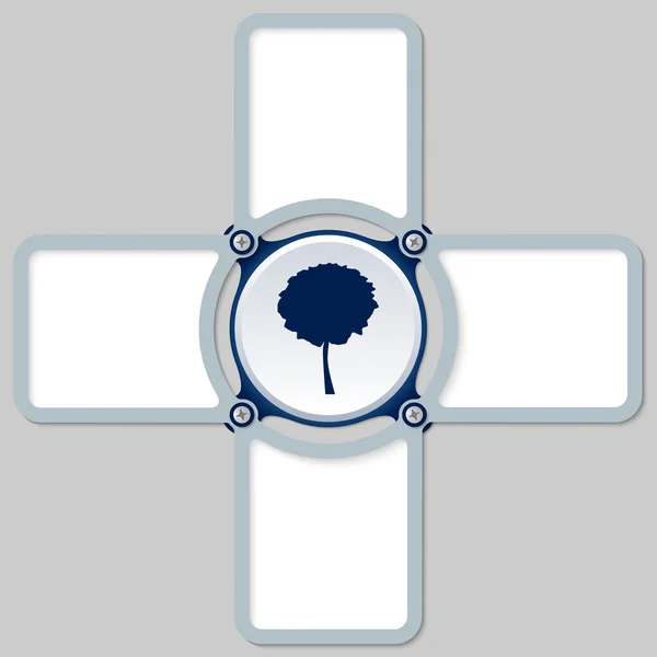 Quatre zones pour tout texte et symbole d'arbre — Image vectorielle