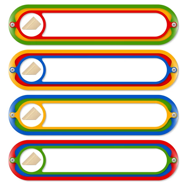 Quattro cornici colorate per qualsiasi testo e busta — Vettoriale Stock