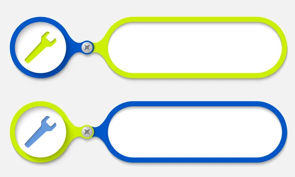 Dois quadros unidos por um parafuso e uma chave — Vetor de Stock