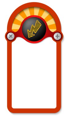 Kırmızı dikey kutu için herhangi bir metin ile birden parlamak