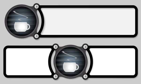 Ciemnych klatek dla każdego tekstu i filiżankę kawy — Wektor stockowy