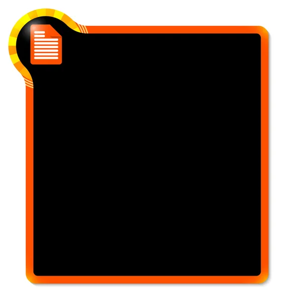 Röd ram med gula hörn och dokument ikon — Stock vektor