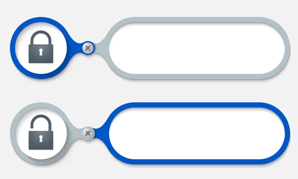 Deux cadres reliés par un boulon et un cadenas — Image vectorielle