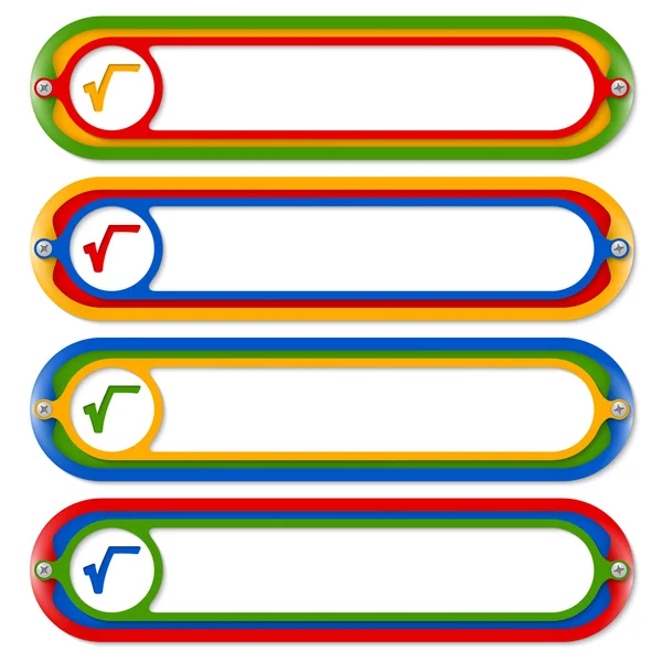Čtyři barevné rámečky pro text a Číselná soustava — Stockový vektor