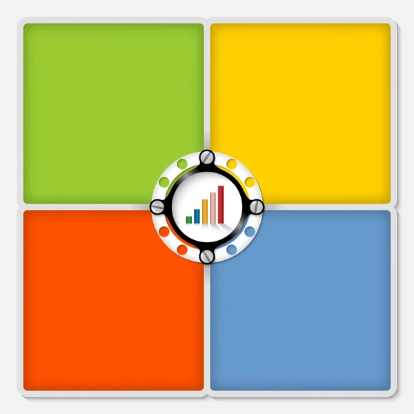 Čtyři barevné snímky pro bílý text a graf — Stockový vektor