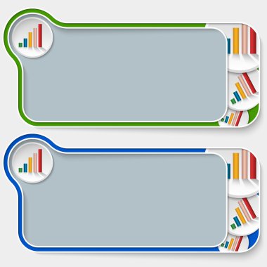 iki Soyut metin kutuları ve grafik kümesi