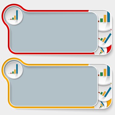 iki Soyut metin kutuları ve grafik kümesi