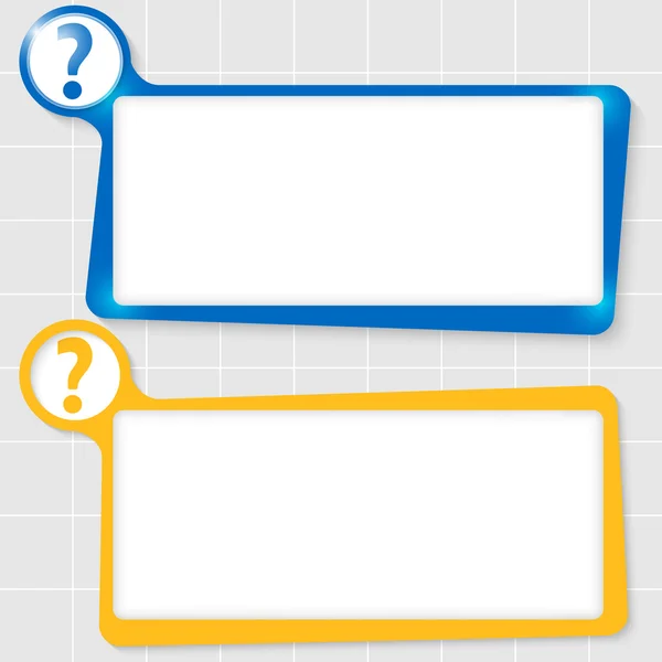Conjunto de dos cuadros de texto para texto y signo de interrogación — Archivo Imágenes Vectoriales