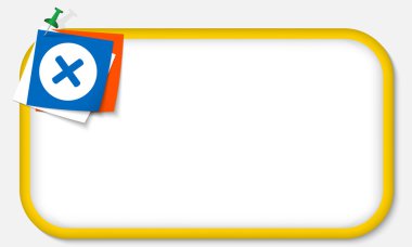 raptiye ve çarpım simgesiyle sarı çerçeve