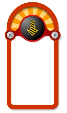 Kırmızı dikey kutu ok ile herhangi bir metin için