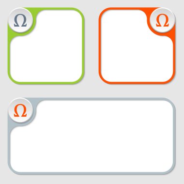 Dizi üç vektör çerçeve ve omega sembolü