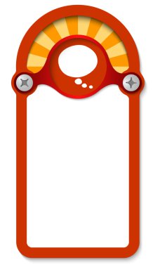 Kırmızı dikey kutu için konuşma balonu ile herhangi bir metin