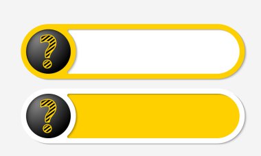 metin ve soru işareti için iki vektör çerçeve