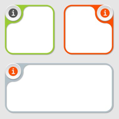 Üç vektör çerçeve ve bilgi simge kümesi