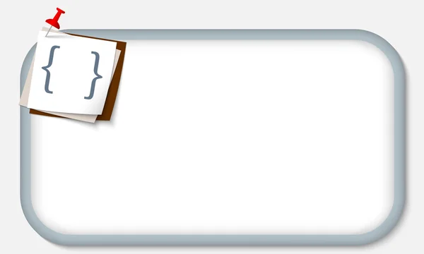Šedý rámeček s připínáček a hranaté závorky — Stockový vektor