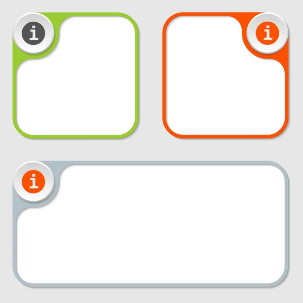 Uppsättning av tre vektor ramar och information symbol — Stock vektor